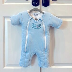 BABY MERLINS MAGIC SLEEPSUIT, Size 3-6 Months (12-18 lbs), Light Blue